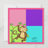 Spaß Kleiner Girl Monkey Foto Einladung (Rückseite)