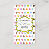 Spaß-kleiner Kuchen u. der Hut des Bäckers Visitenkarte (Rückseite)