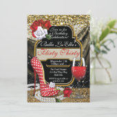 Spaß-kokette Geburtstags-Party Einladungen (Stehend Vorderseite)