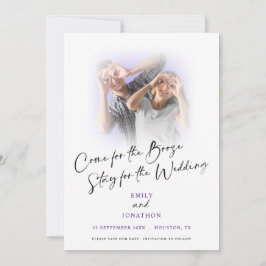 Spaß kommt Save the Date für Booze Foto Lila