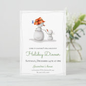 Spaß kommt zu Oma's Snowman Weihnachtsfeiertag Einladung (Stehend Vorderseite)