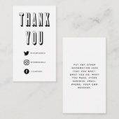 Spaß kühl 3D danke Ihnen weißen und schwarzen sozi Begleitkarte (Vorne/Hinten)