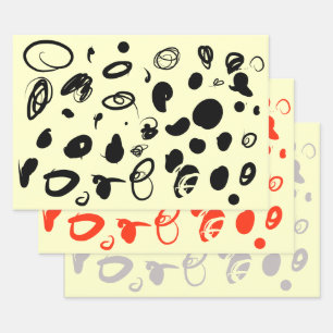 Spaß künstlerische Plätze Design Packpapier-Blätte Geschenkpapier Set