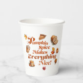 Spaß "Kürbisgewürz macht alles schön" Pappbecher (Rückseite)