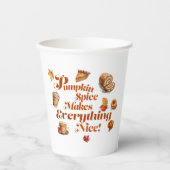 Spaß "Kürbisgewürz macht alles schön" Pappbecher (Vorderseite)