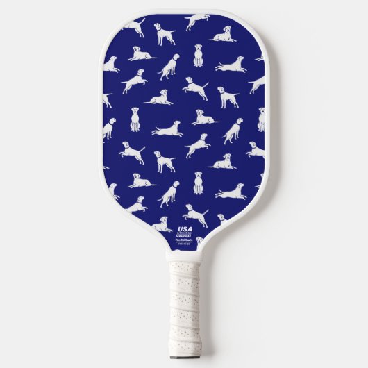 Spaß Labrador Retriever Labrador Dog Custom Text B Pickleball Schläger (Vorderseite)