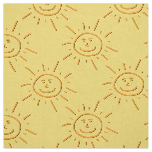 Spaß Lächeln Hand Sonnenschein über Orange gezogen Stoff (Muster)