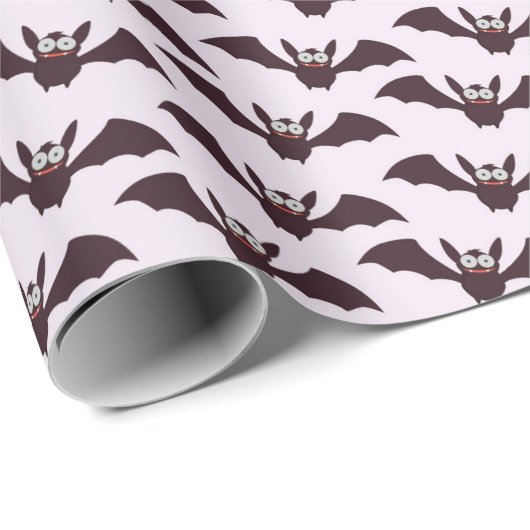 Spaß lächeln und fliegen Fledermäuse Geschenkpapier (Rolleneckpunkt)