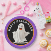 Spaß, lächelnd Ghost glücklich Halloween Pappteller (Party)