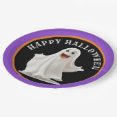Spaß, lächelnd Ghost glücklich Halloween Pappteller (Schrägansicht)