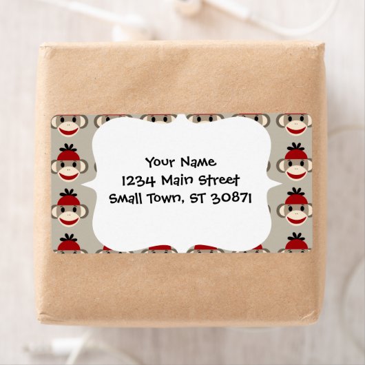 Spaß lächelnd Red Sock Affen glückliche Muster (Insitu)