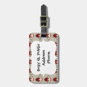 Spaß lächelnd Red Sock Affen Happy Patterns Gepäckanhänger (Vorderseite vertikal)