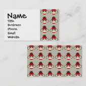 Spaß lächelnd Red Sock Affen Happy Patterns Visitenkarte (Vorne/Hinten)