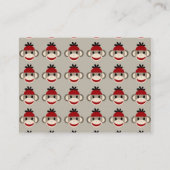 Spaß lächelnd Red Sock Affen Happy Patterns Visitenkarte (Rückseite)
