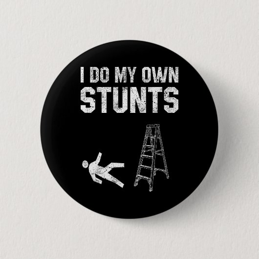 Spaß Ladder Fall Geschenk gebrochenen Knochen Hand Button (Vorderseite)