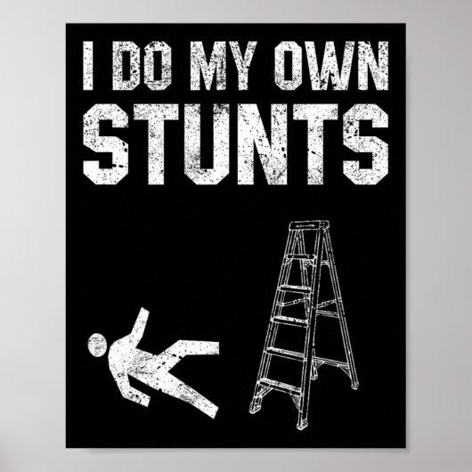 Spaß Ladder Fall Geschenk gebrochenen Knochen Hand Poster (Vorne)