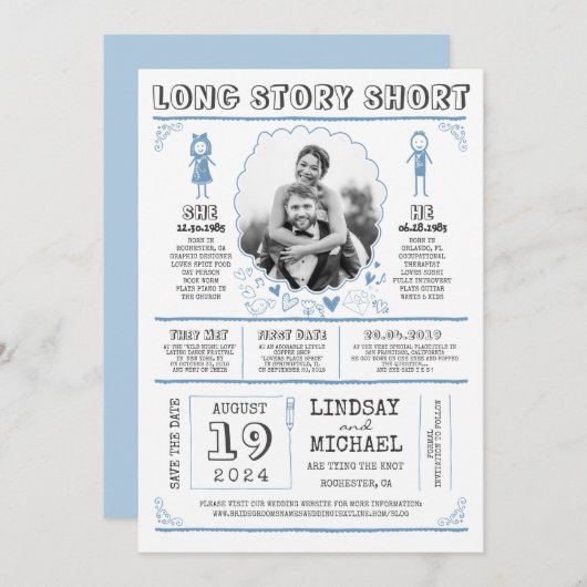 Spaß Lässiges und Niedliches Save the Date Foto (Vorne/Hinten)