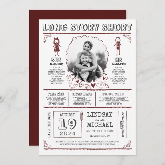 Spaß Lässiges und Niedliches Save the Date Foto (Vorne/Hinten)