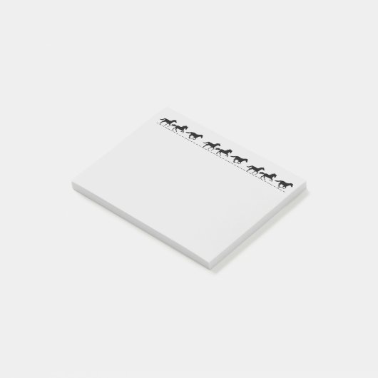 Spaß Laufende Pferde Schwarze Silhouette Grafik Ku Post-it Klebezettel (angewinkelt)