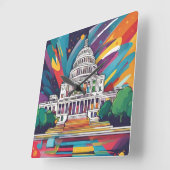 Spaß lebendig Funky Washington DC Wall Clock! Quadratische Wanduhr (Winkel)