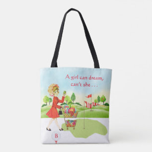 Spaß Lebensmittelgeschäft - Golf Girl Can Dream  Tasche