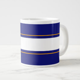 Spaß Lebhafte Royal Blue Yellow White Racing Strip Jumbo-Tasse