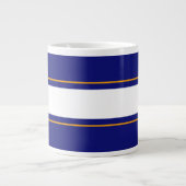 Spaß Lebhafte Royal Blue Yellow White Racing Strip Jumbo-Tasse (Vorderseite)