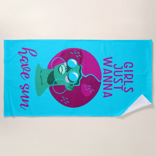 Spaß Lebhafter farbenfroher Sommer Strandtuch (Vorderseite)