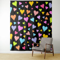 Spaß, Liebe, buntes Herz Muster Tapestry