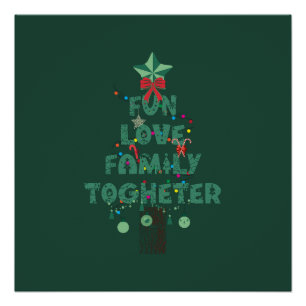Spaß Liebe Familie Zusammen Weihnachtsbaum Poster