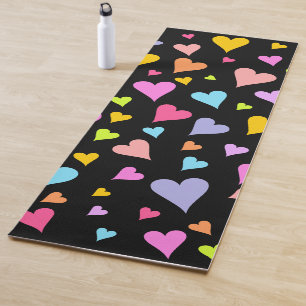 Spaß, Liebe, farbenfrohe Herzmuster Yoga Mat Yogamatte
