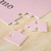 Spaß Liebe Mama Typografie Rosa Grau Personalisier Puzzle (Seite)
