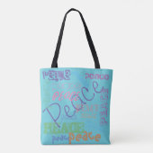 Spaß-Liebe u. Friedenszeichen personalisiert Tasche (Rückseite)