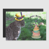 Spaß liebend Bobcat - magnetische Geburtstagkarte Magnetkarte (Vorne/Hinten)