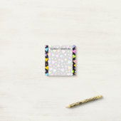 Spaß, liebend, buntes Herz-Muster + Individueller Post-it Klebezettel (Auf Schreibtisch)