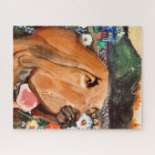 Spaß liebende Dunkle Tan Hunde mit Niedlichem Hint Puzzle (Horizontal)