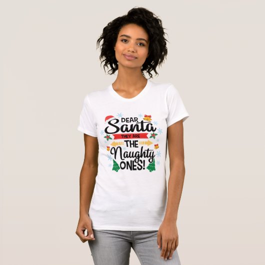 Spaß lieber Weihnachten sind sie die unartigen Wei T-Shirt (Vorne ganz)