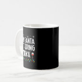 Spaß liebt Santa Bringen Sie Vodka Weihnachten Paj Kaffeetasse (Vorderseite Links)