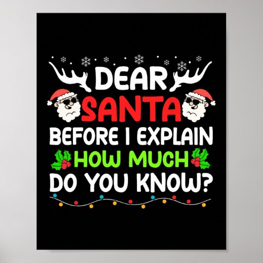 Spaß liebt Santa I kann Weihnachten für Kinder erk Poster (Vorne)