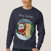 Spaß liebt Santa Naughty oder Nice Letter Ugly Swe Sweatshirt (Vorderseite)