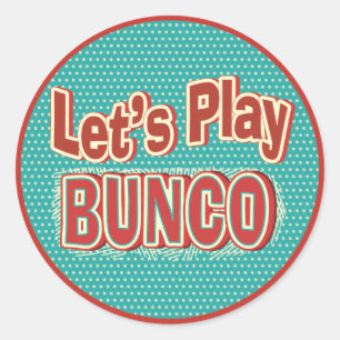 Spaß ließ uns Bunco Aufkleber spielen