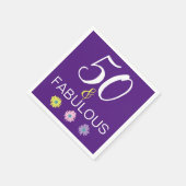 Spaß Lila 50 und Fabulous Daisy Illustriert Napki Serviette (Ecke)
