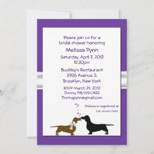 Spaß Lila Dackeln Brautdusche Einladung