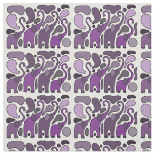 Spaß-lila Elefant-abstraktes Kunst-Gewebe Stoff