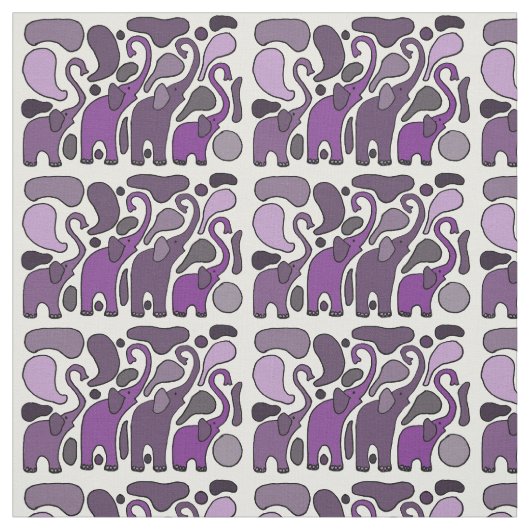 Spaß-lila Elefant-abstraktes Kunst-Gewebe Stoff (Muster)