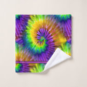 Spaß Lila grüne Orange Retro Gefärbte Krawatte Mit Badhandtuch Set (Waschlappen)