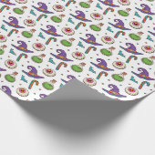 Spaß Lila Halloween, Green Magic Witchy Bottle Wra Geschenkpapier (Ecke)