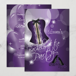 Spaß Lila Junggeselinnen-Abschied Einladung