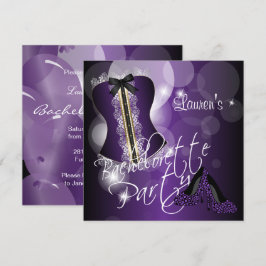 Spaß Lila Junggeselinnen-Abschied Einladung