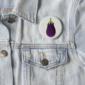 Spaß Lila Moderne Minimal Crochet Eggplant Button (Beispiel)